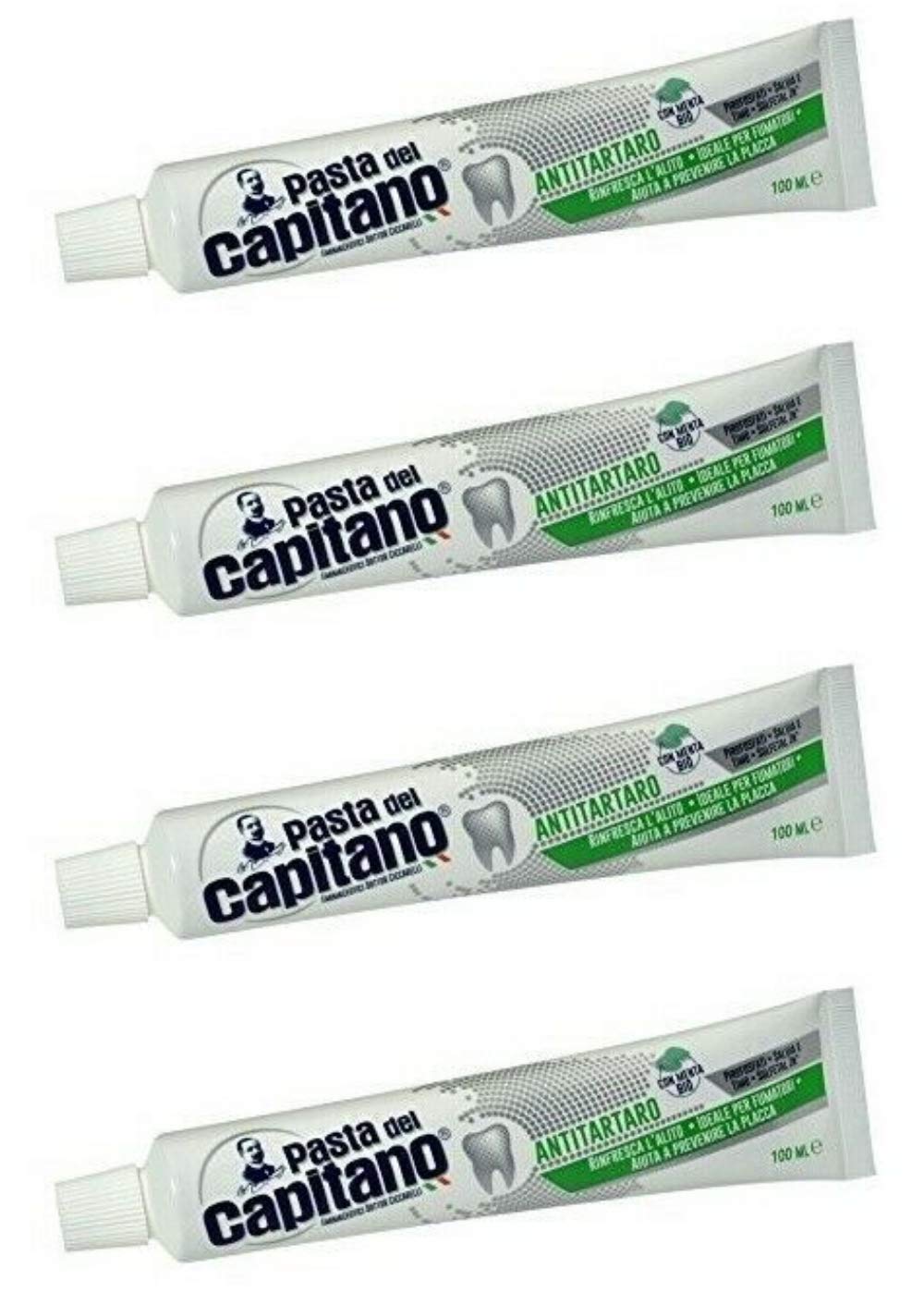 Pasta del Capitano Antitartaro Dentifricio 100ml 3oz, Confezione da 4