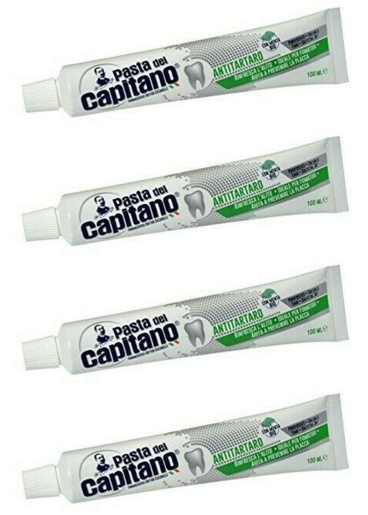 Pasta del Capitano Antitartaro Dentifricio 100ml 3oz, Confezione da 4