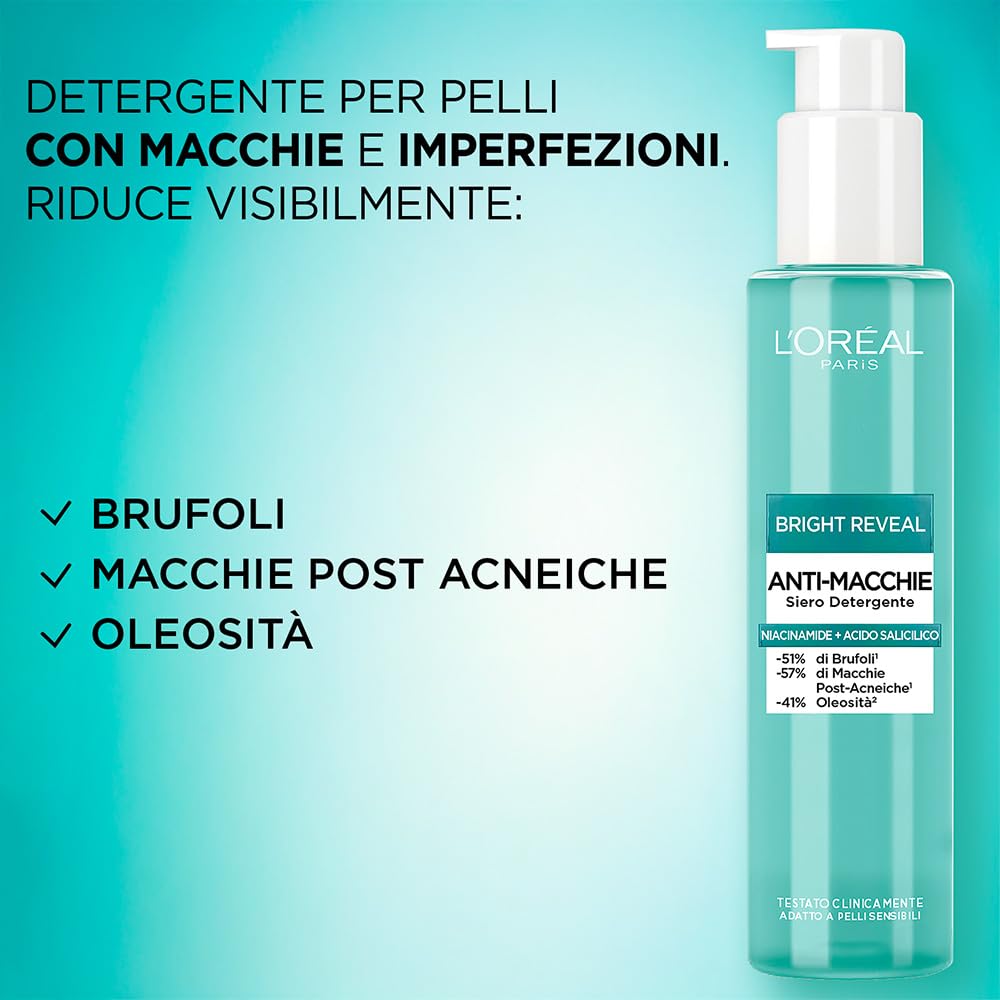 L'Oréal Paris Siero Detergente Anti-Macchie Bright Reveal