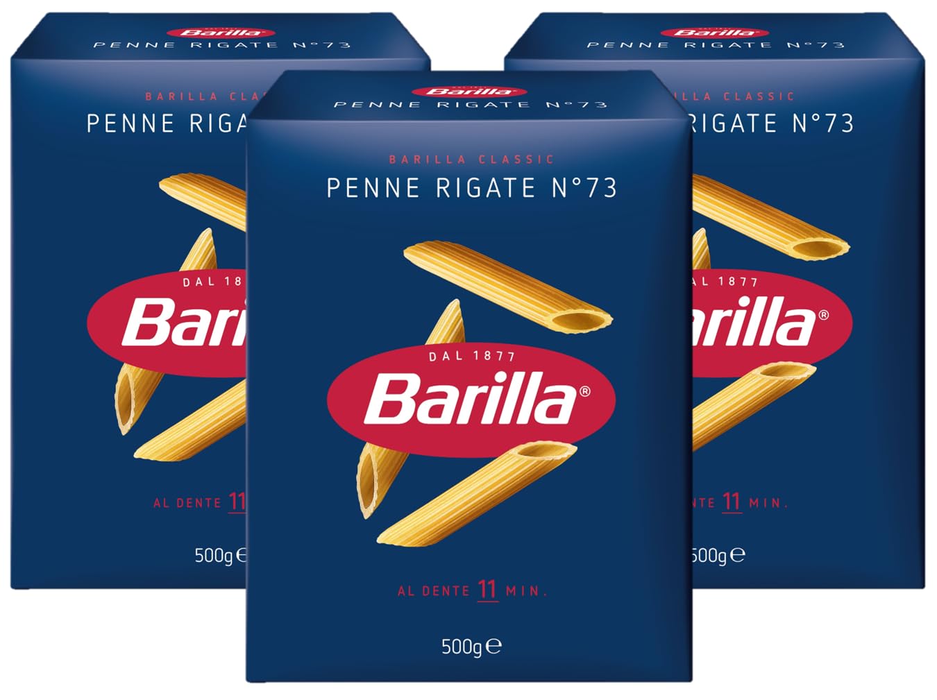 Barilla - Penne Rigate n.73, confezione da 3 (3 x 500 g)