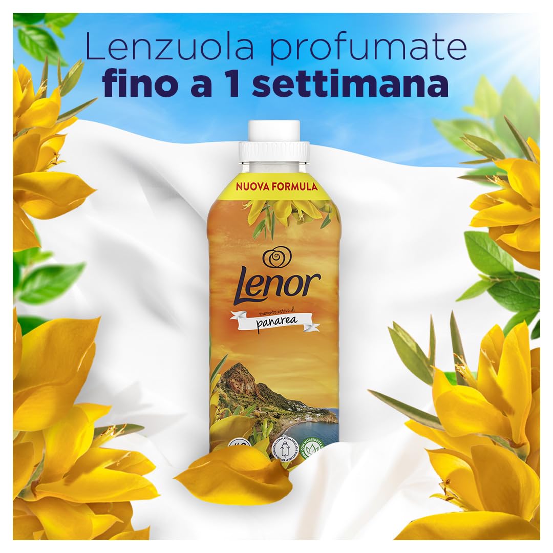 Lenor Ammorbidente Lavatrice Concentrato, 200 Lavaggi (8X25), Atmosfere D'Italia Panarea, Freschezza Di Lunga Durata E Morbidezza Di Origine Vegetale, Lenzuola Profumate Fino A 1 Settimana