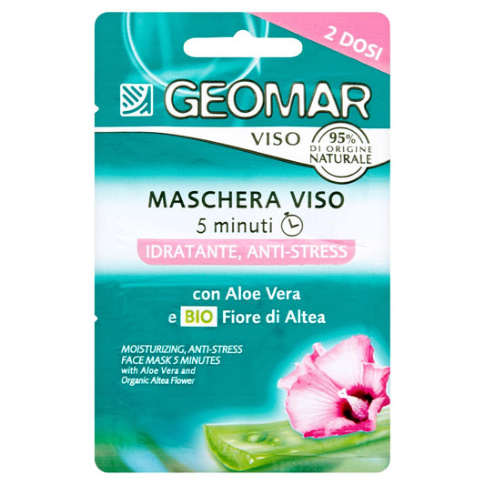 Geomar - Maschera Viso, Idratante, Anti-Stress, 2 x 7.5 ml - 15 ml