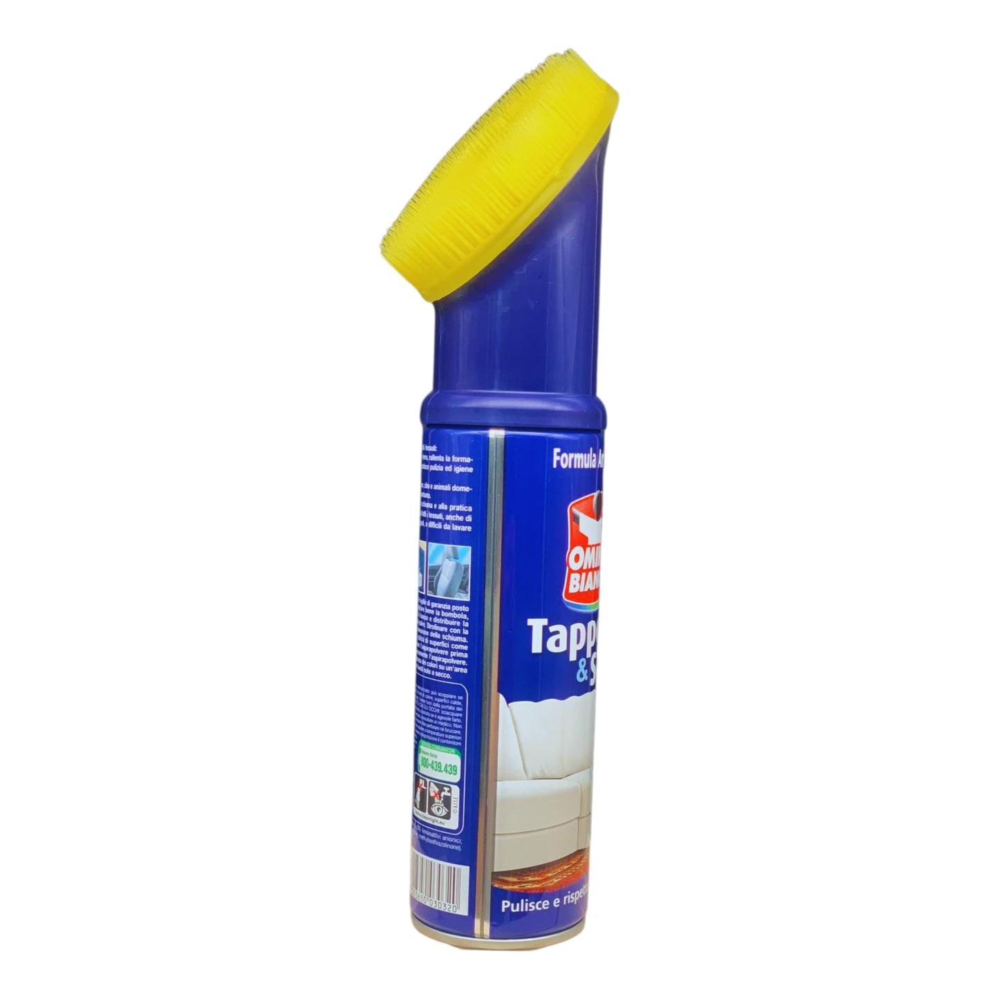 OMINO BIANCO Pulitore per tappeti e diavani, 300ml + pacco 7 pezzi panni microfibra 30x40 + spazzola per pulizia tappeti