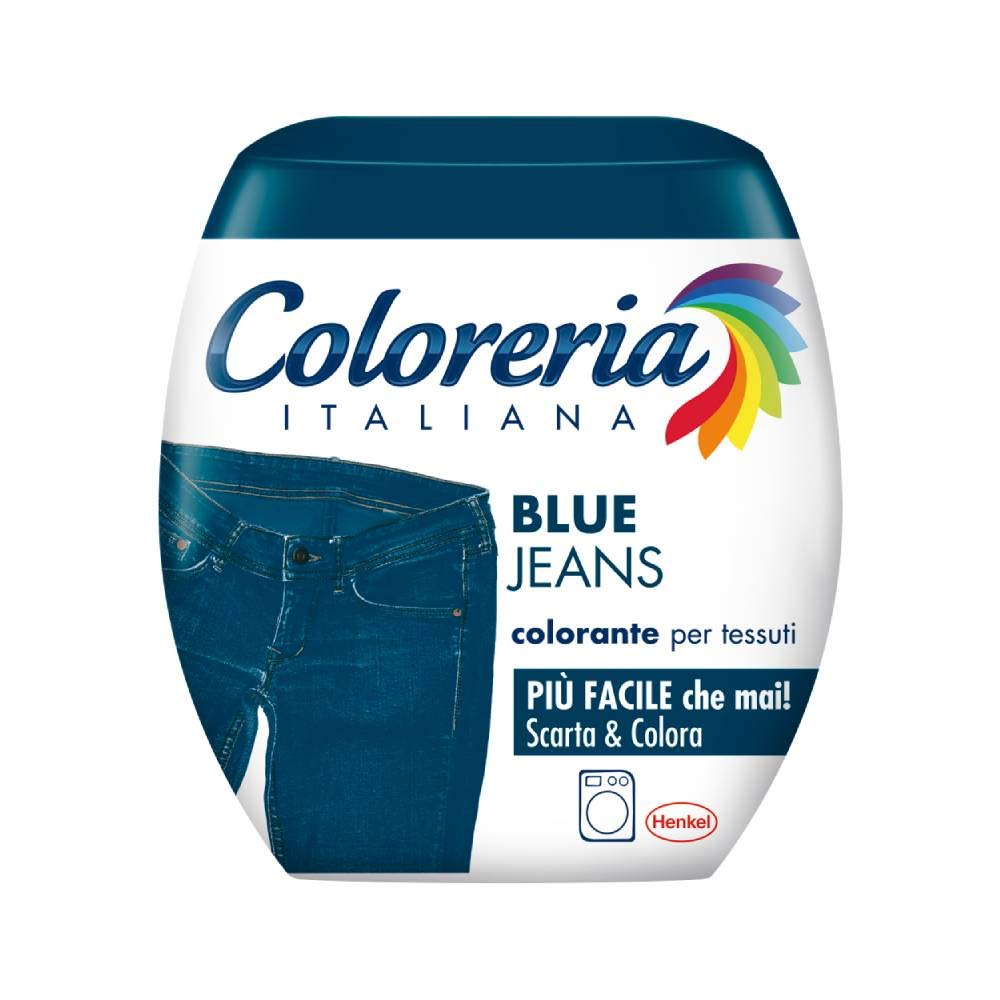 Coloreria Italiana Grey Colorante Tessuti e Vestiti in Lavatrice, colorante colore Jeans, 1 Confezione, 350g