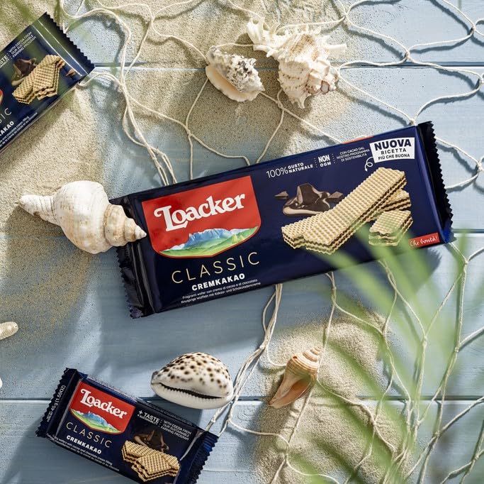 Loacker - Classic Milk - Wafer Classico con 3 Strati di Cialde Farcite con Crema al Latte - Merenda e Snack