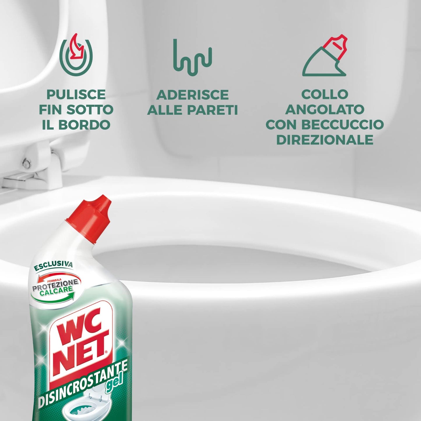 Wc Net - Disincrostante Disinfettante Gel per Sanitari e Superfici, Pulitore Liquido per Wc, 700 ml x 4 Pezzi