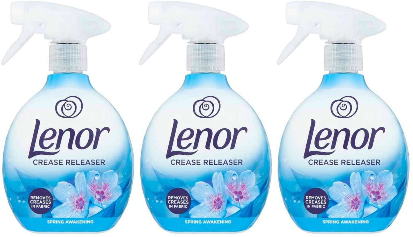 Lenor - Spray antipieghe Crease releaser, rimuove le pieghe dai tessuti Fragranza primaverile "Spring Awakening", confezione da tre, 3 x 500 ml
