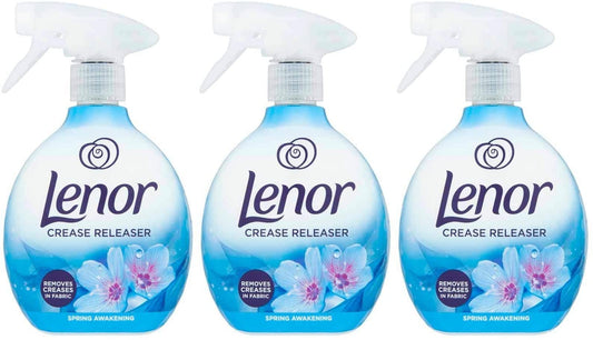 Lenor - Spray antipieghe Crease releaser, rimuove le pieghe dai tessuti Fragranza primaverile "Spring Awakening", confezione da tre, 3 x 500 ml