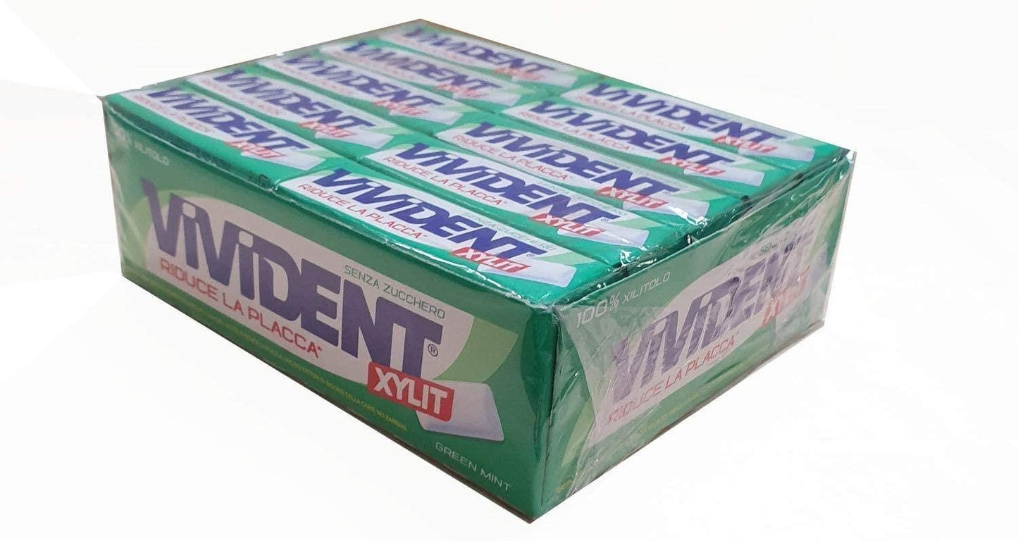Vivident Xylit Greenmint - Chewingum Gusto Menta Da 40 Confezioni