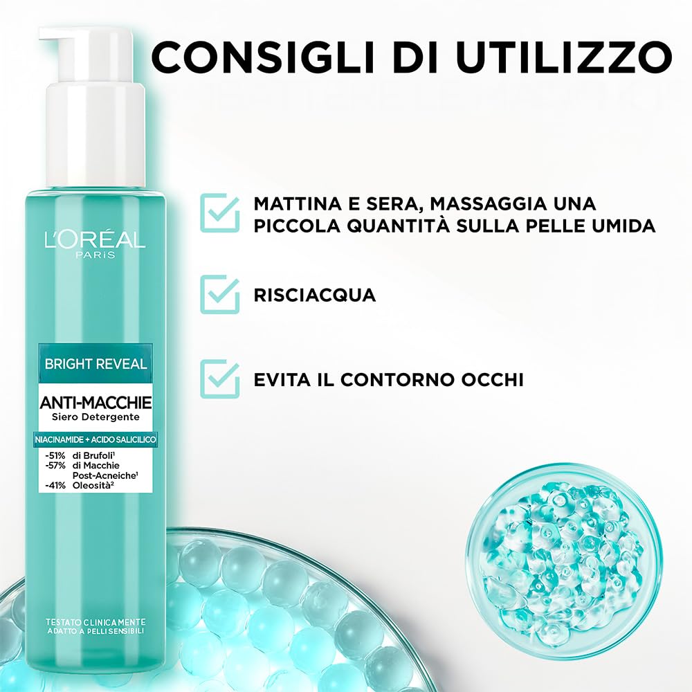 L'Oréal Paris Siero Detergente Anti-Macchie Bright Reveal