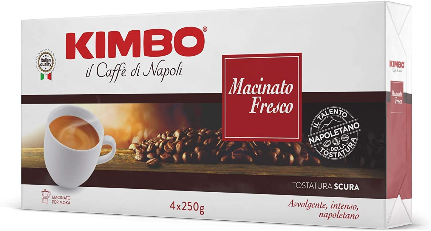 Kimbo Macinato Fresco, Caffè (4x250g)
