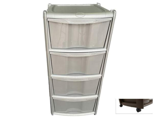 House&Style CASSETTIERA Vulcano 4CASS. Grigio 7901, Come da Foto