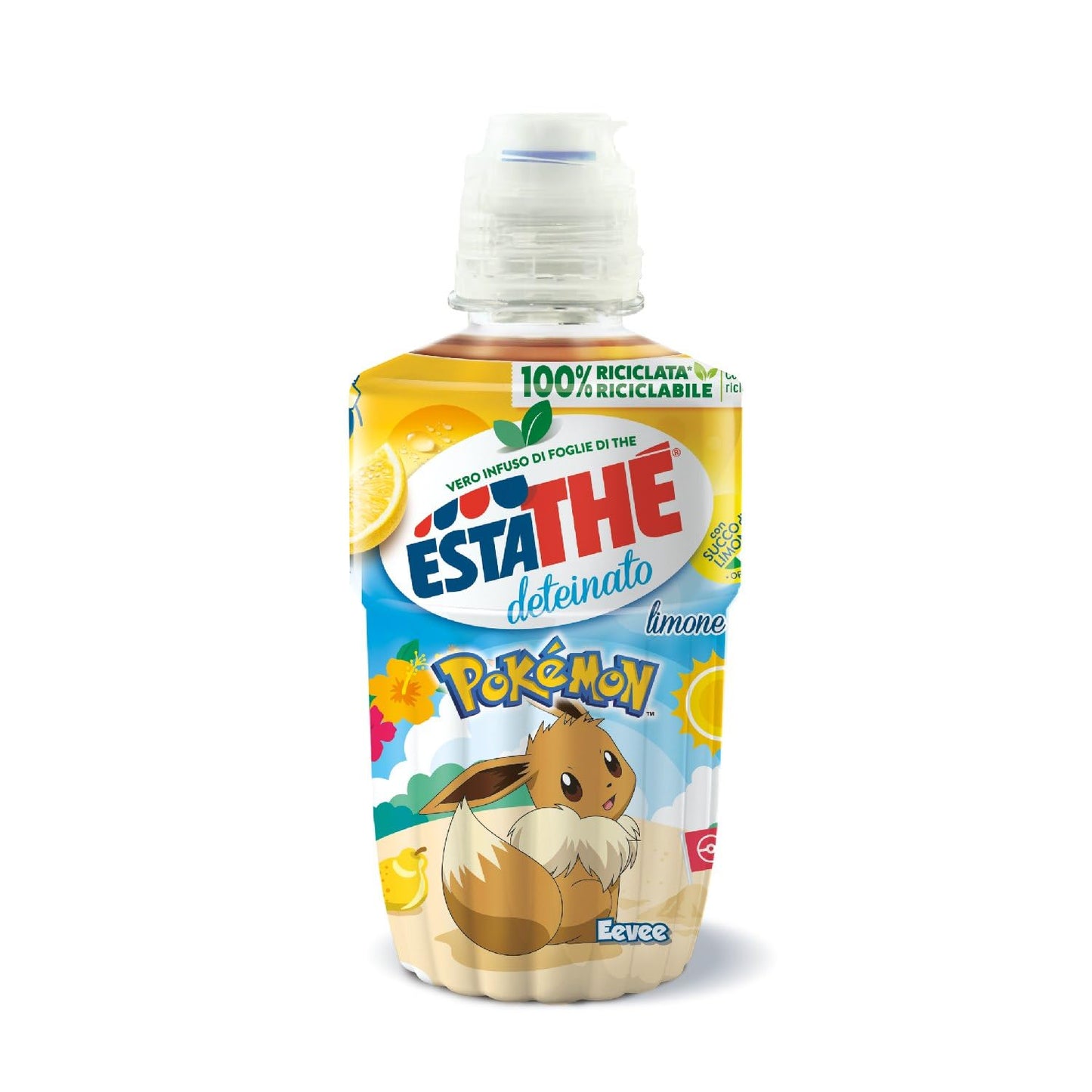Estathé Deteinato Limone - The Freddo Deteinato con Vero Infuso di Foglie di The e Succo di Limone, Bevanda Analcolica Senza Glutine, 12 Bottiglie da 250 ml