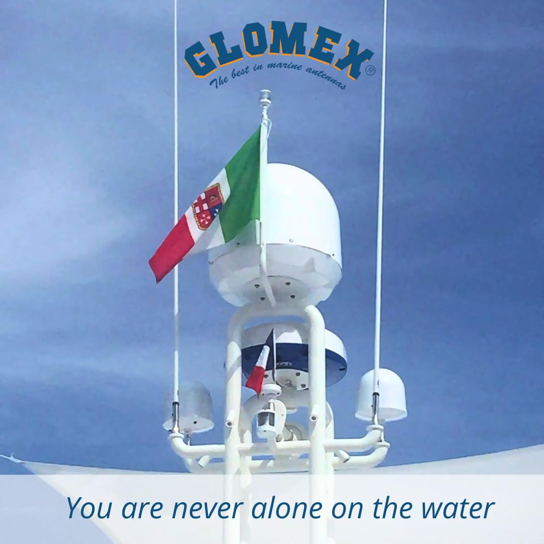 Glomex Antenna TV e FM DVB-T2, 210 mm/8", 24,5 con amplificatore integrato