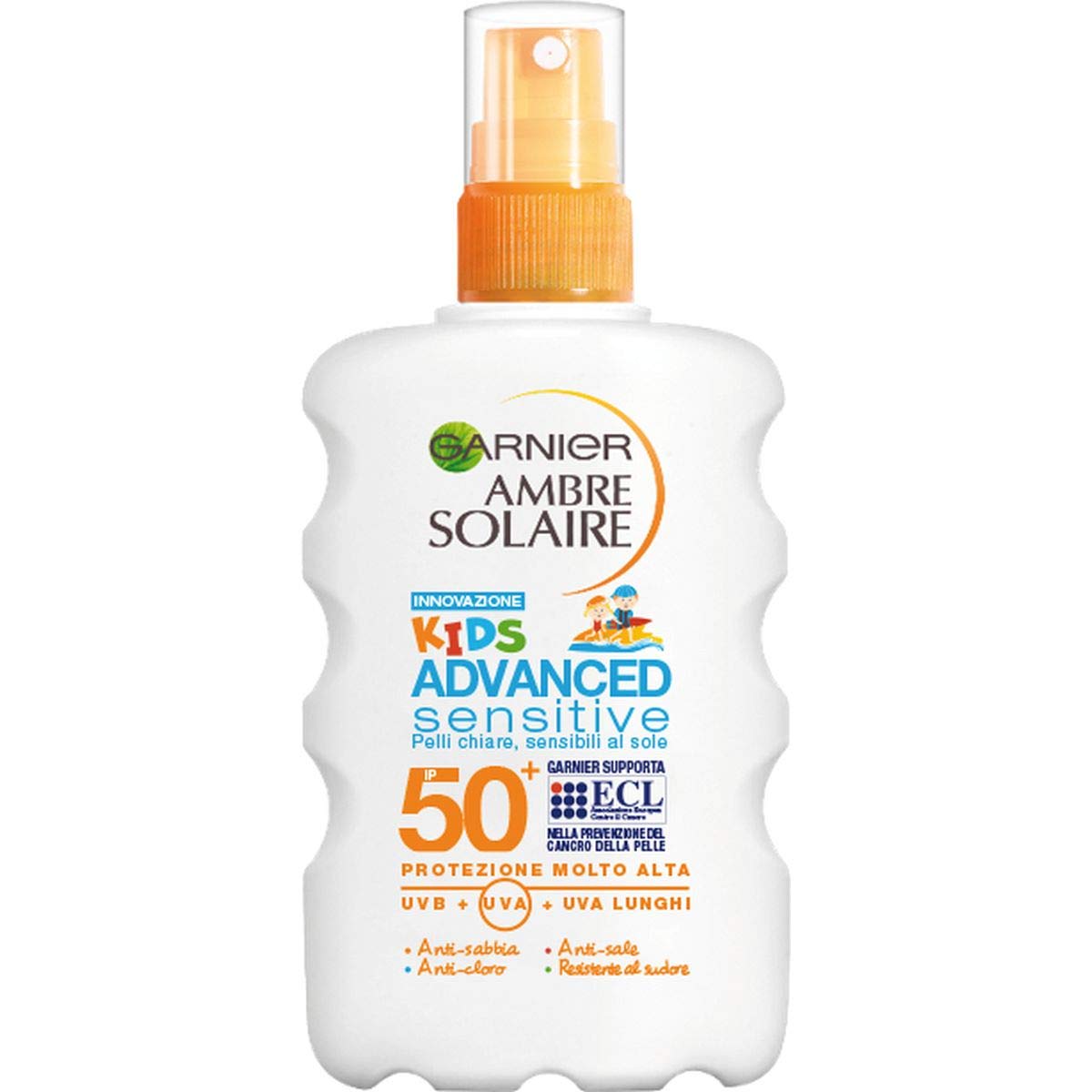 Garnier Ambre Solaire Advanced Sensitive Spray Protettivo per Bambini, Ip50+, 200 ml