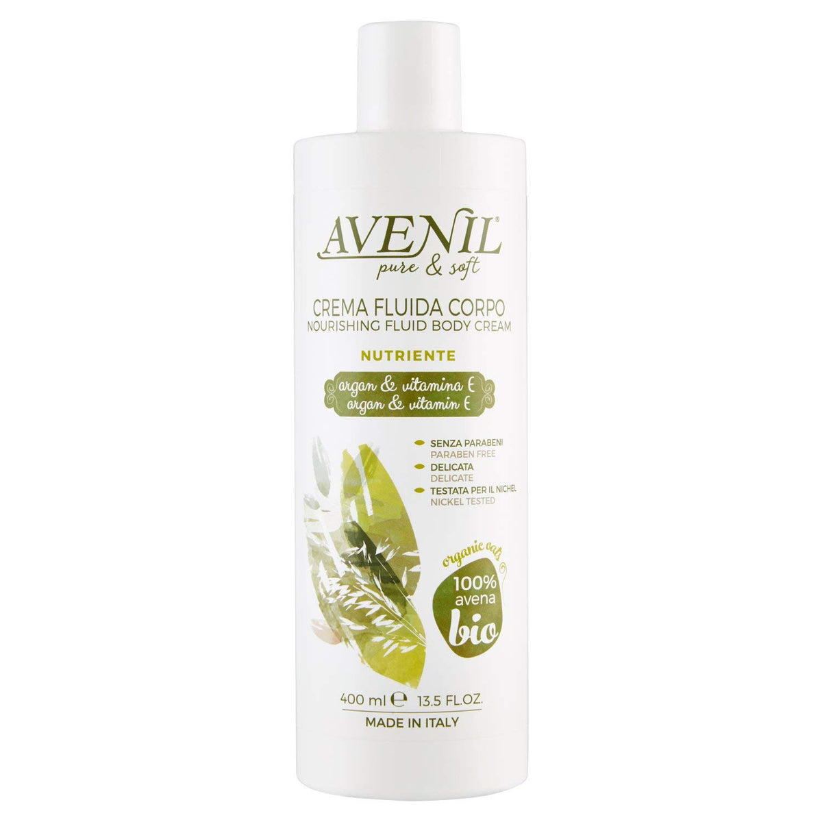 Avenil Pure & Soft Crema Fluida Corpo Nutriente Argan & Vitamina E, 400ml