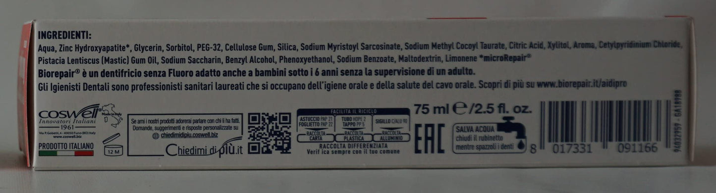 Biorepair Plus Advanced Sensibilità Doppia Azione Dentifricio 75ml