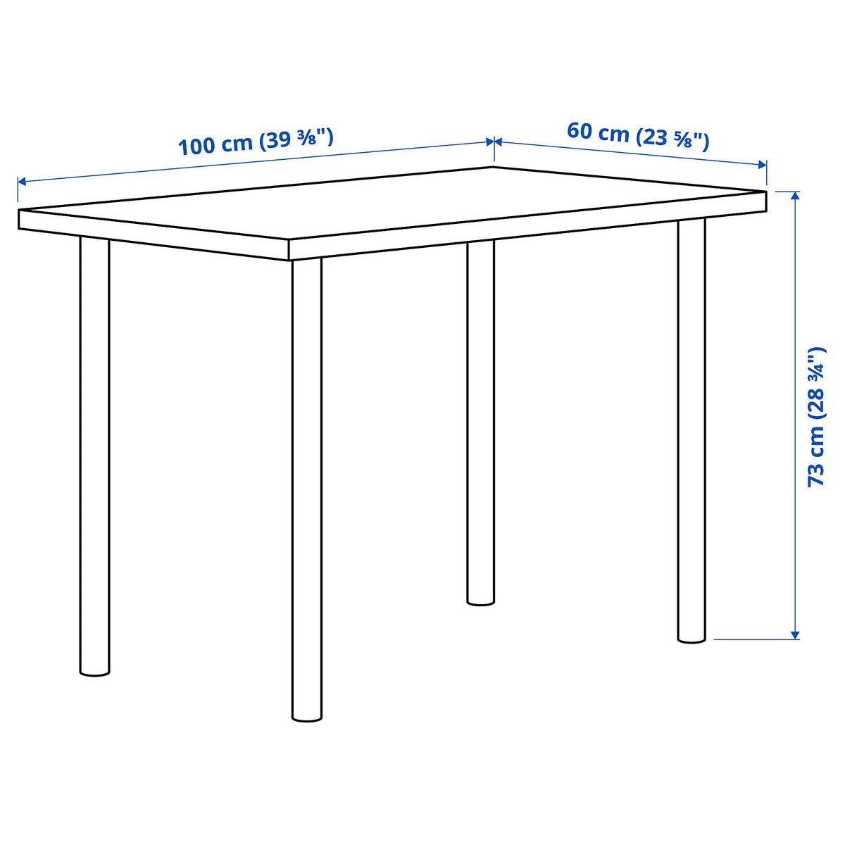 IKEA ADILS/LINNMON - Scrivania, 100 x 60 cm, effetto rovere tinto bianco/nero