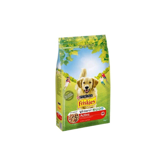 Friskies - Crocchette Vitafit Active al boif, per cane adulto, 4 kg