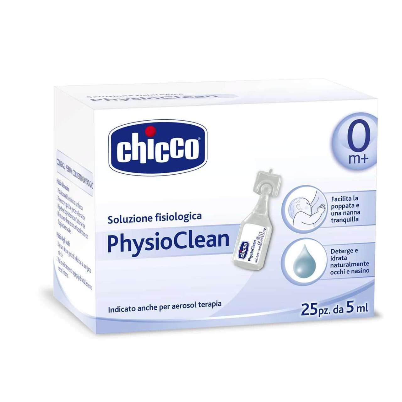 CHICCO PHYSIOCLEAN SOLUZIONE FISIOLOGICA 5, 25 FIALE DA 5 ML