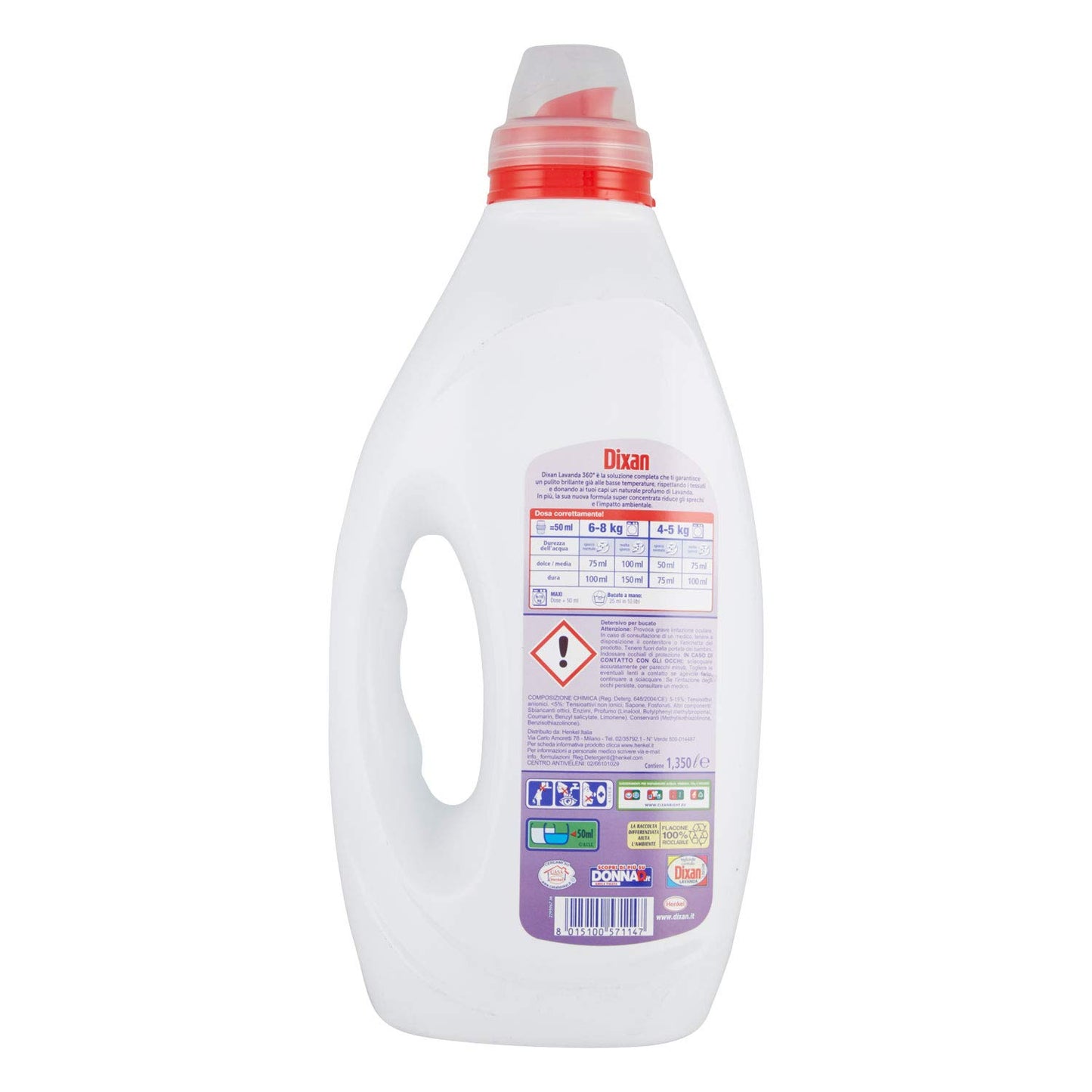 Dixan Detersivo Liquido, Lavanda, 27 Lavaggi, 1.350L