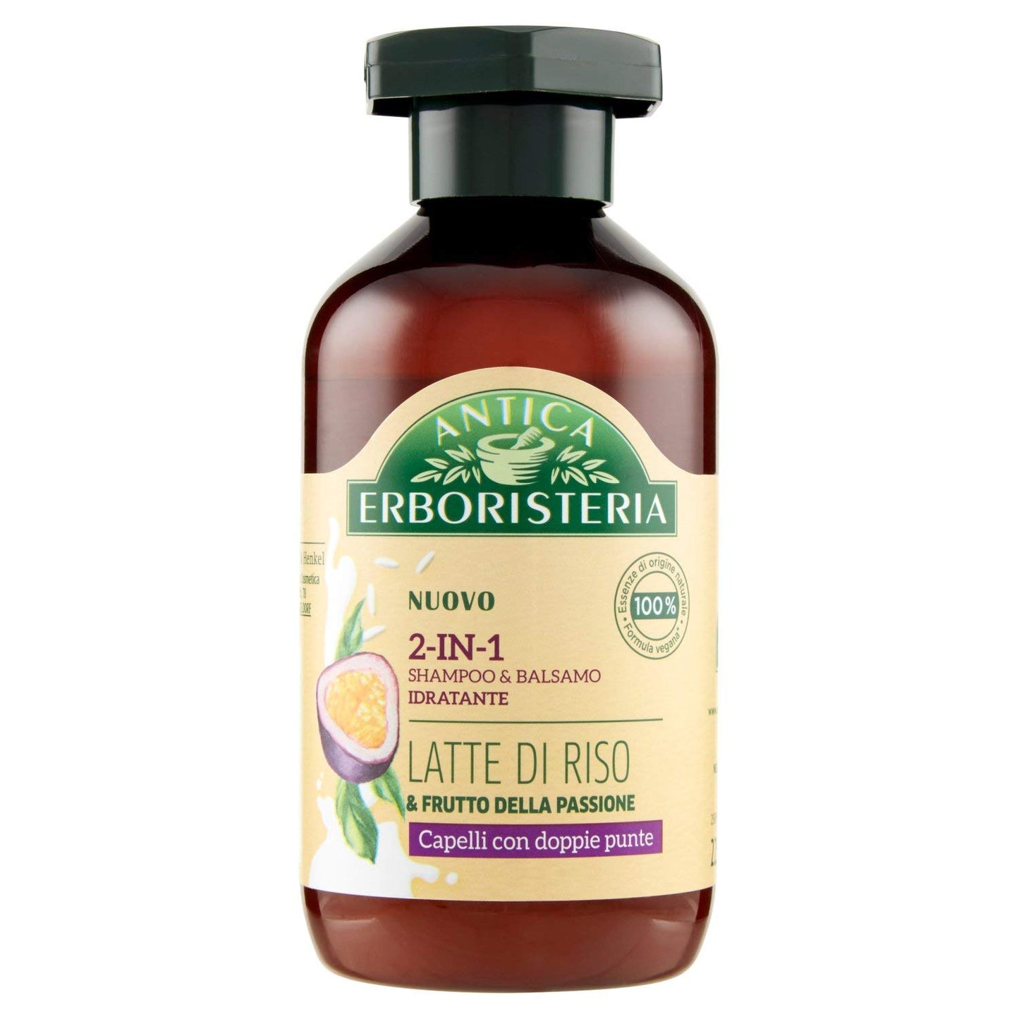 Antica Erboristeria Shampoo e Balsamo 2-in-1, Latte Di Riso e Frutto della Passione, 225 ml