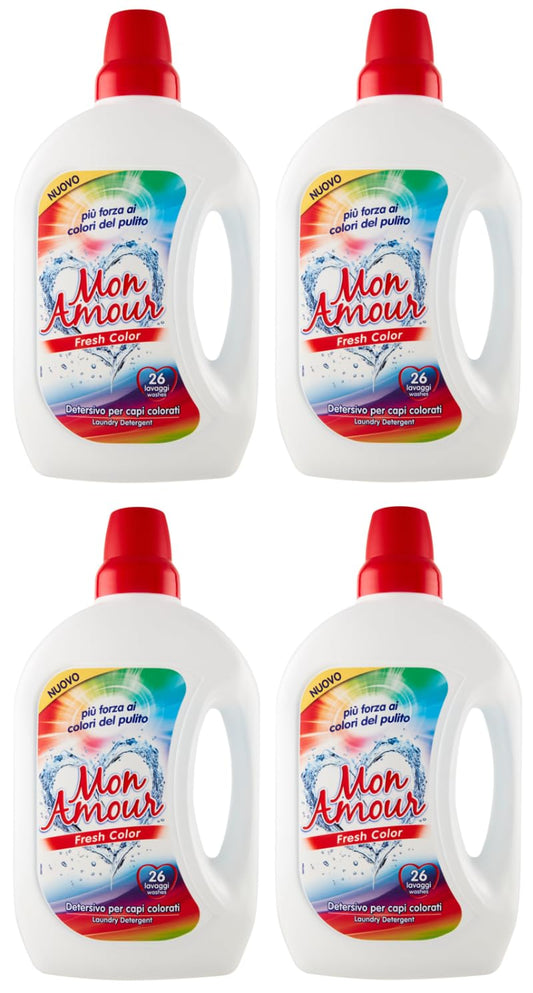 FELCE AZZURRA Mon Amour Fresh Color Detersivo, detersivo liquido per vestiti colorati, 26 lavaggi, 1,560 l