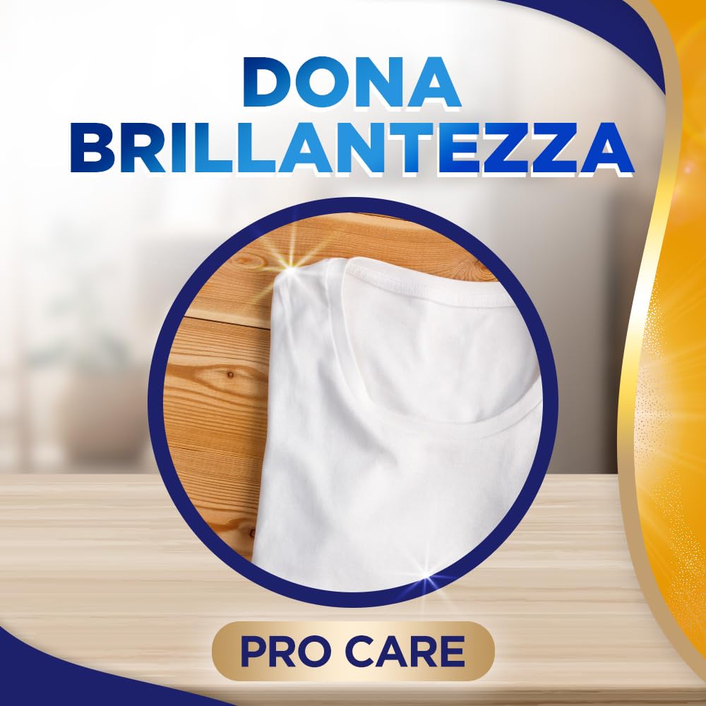 Lip Woolite Detersivo Lavatrice Pro-Care 25 Lavaggi, 4 confezioni da 1500 ml di Detersivo Lavatrice Liquido Pro-Care con Cheratina