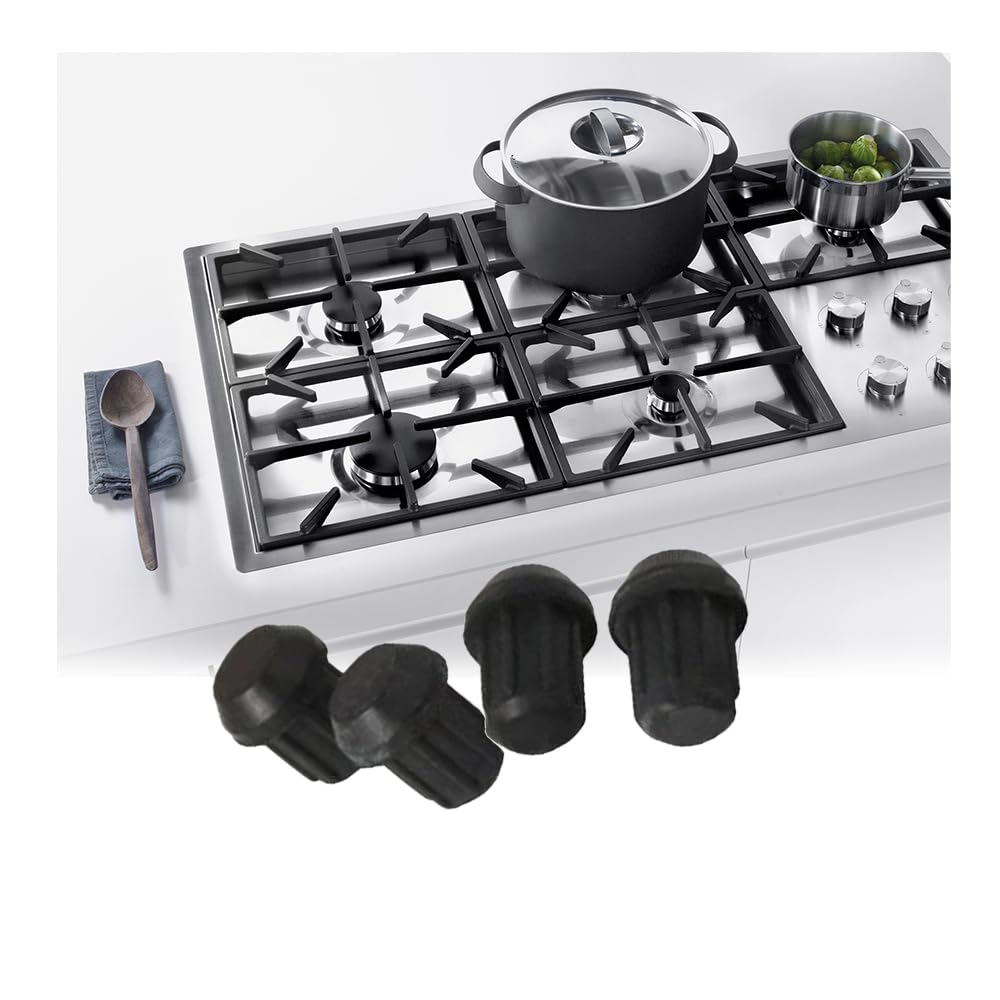 CG94 - Kit 4 Gommini Antigraffio Compatibili con Griglia Piano Cottura Fo!ster | Adattabili ai Modelli 9606910, 7066042, N7066V | Protezione e Durabilità, Nero