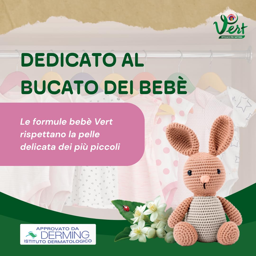 Chanteclair Vert - Ecodetergente Capi Delicati Bebè, Talco, 750 ml, 1 pezzo