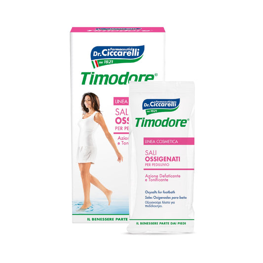 Timodore, Sali Ossigenati, Mix di Sali e Olii Essenziali per Gambe e Piedi Stanchi, Donano una Rinnovata Morbidezza e Freschezza, 100% Made in Italy, Dermatologicamente Testato, 400 gr
