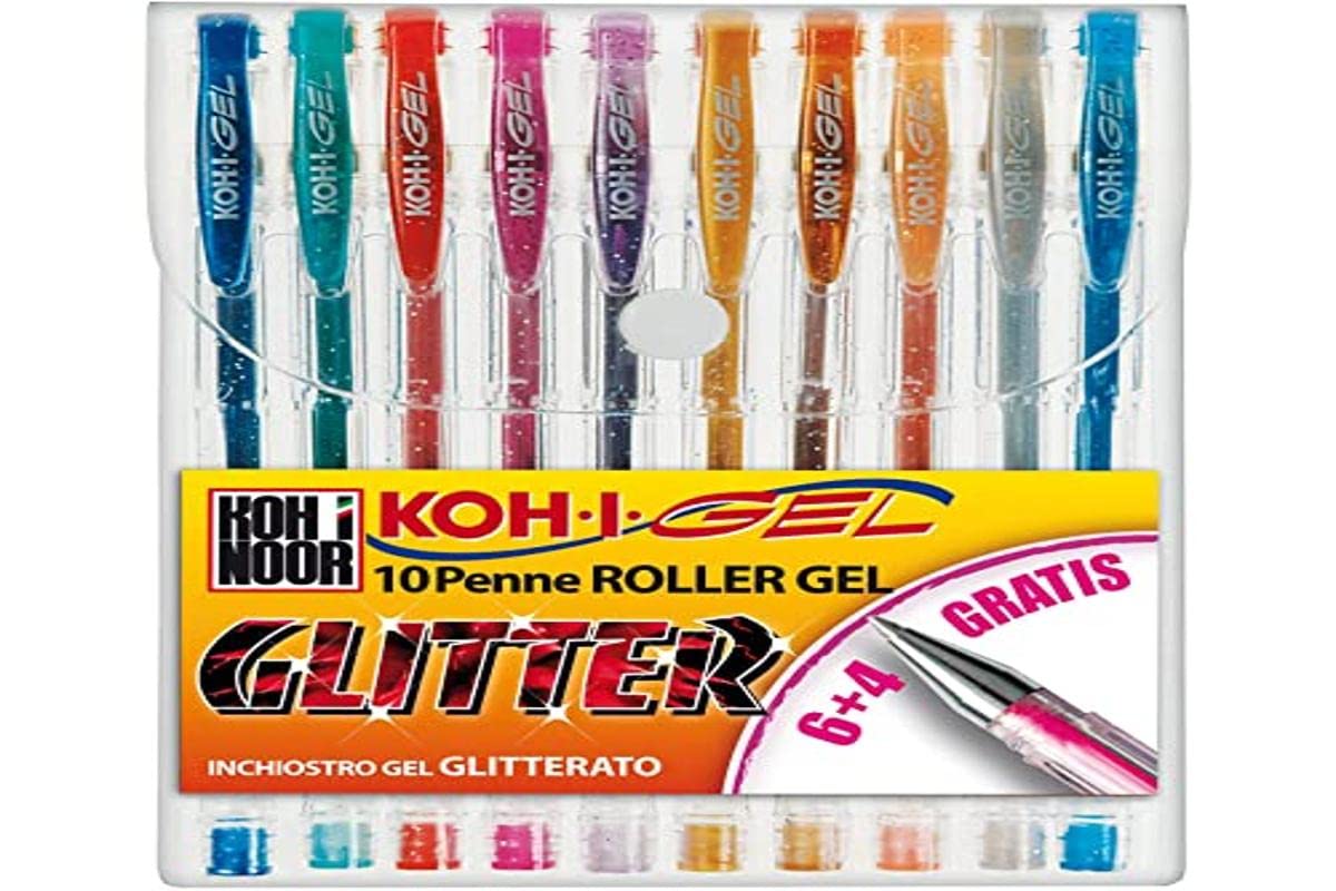 Koh-I-Noor NAGP10S Cappuccio Blu, Verde, Grigio, Arancione, Rosa, Rosso 10pezzo(i) Penna Gel