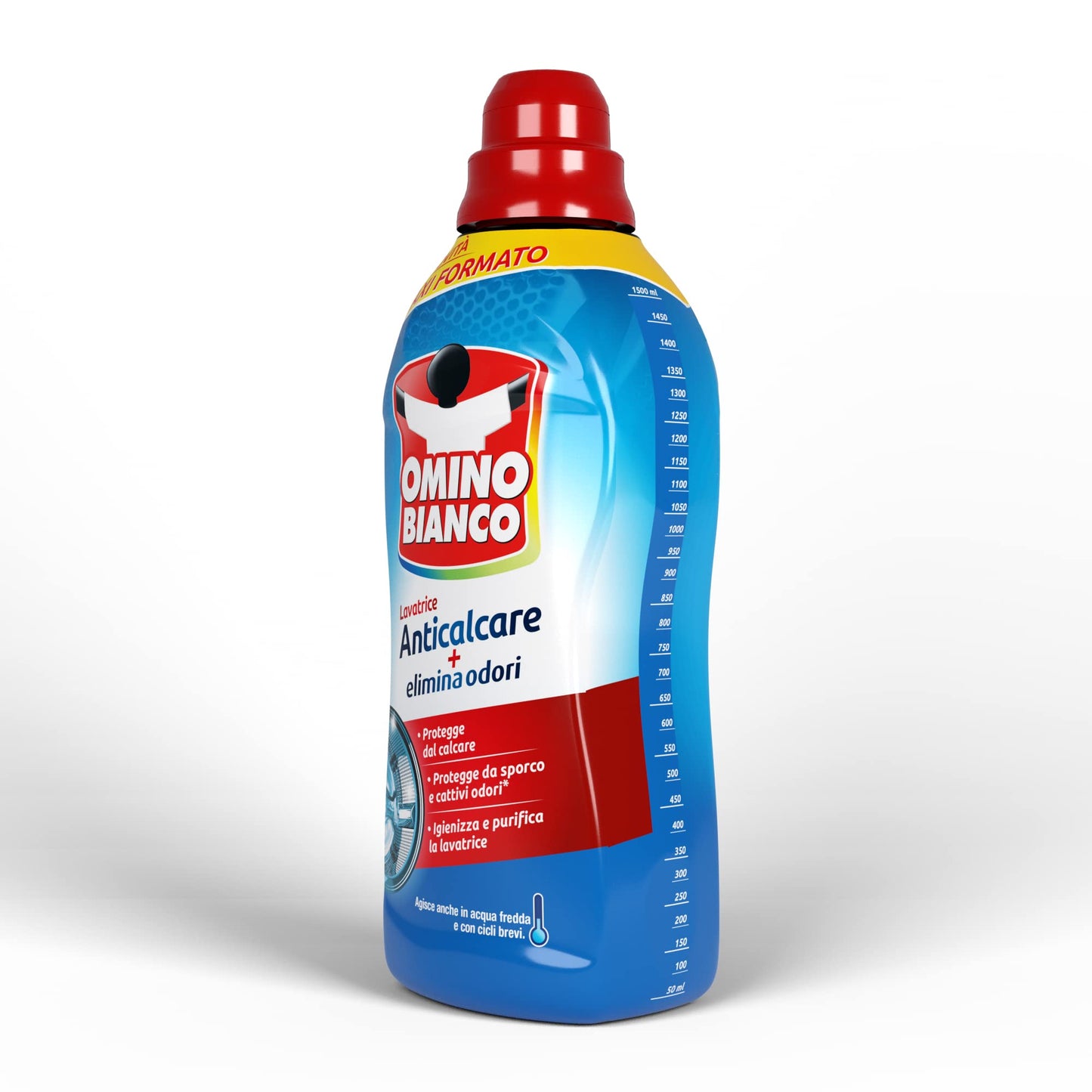 Omino Bianco - Anticalcare Lavatrice Liquido, Protegge da Calcare, Sporco e Cattivi Odori, Azione Igienizzante, 1500 ml