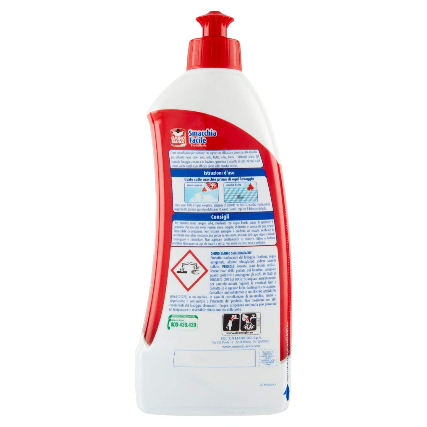 Omino Bianco - Smacchia Facile, Pre-trattante - 4 pezzi da 500 ml [2 l]