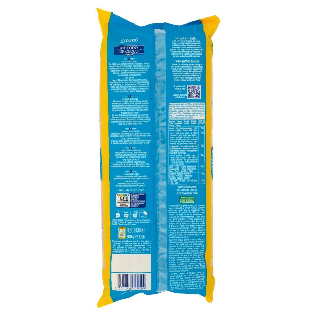 10 pasta De Cecco 100% italiano limone n. 19 pasta 500 g