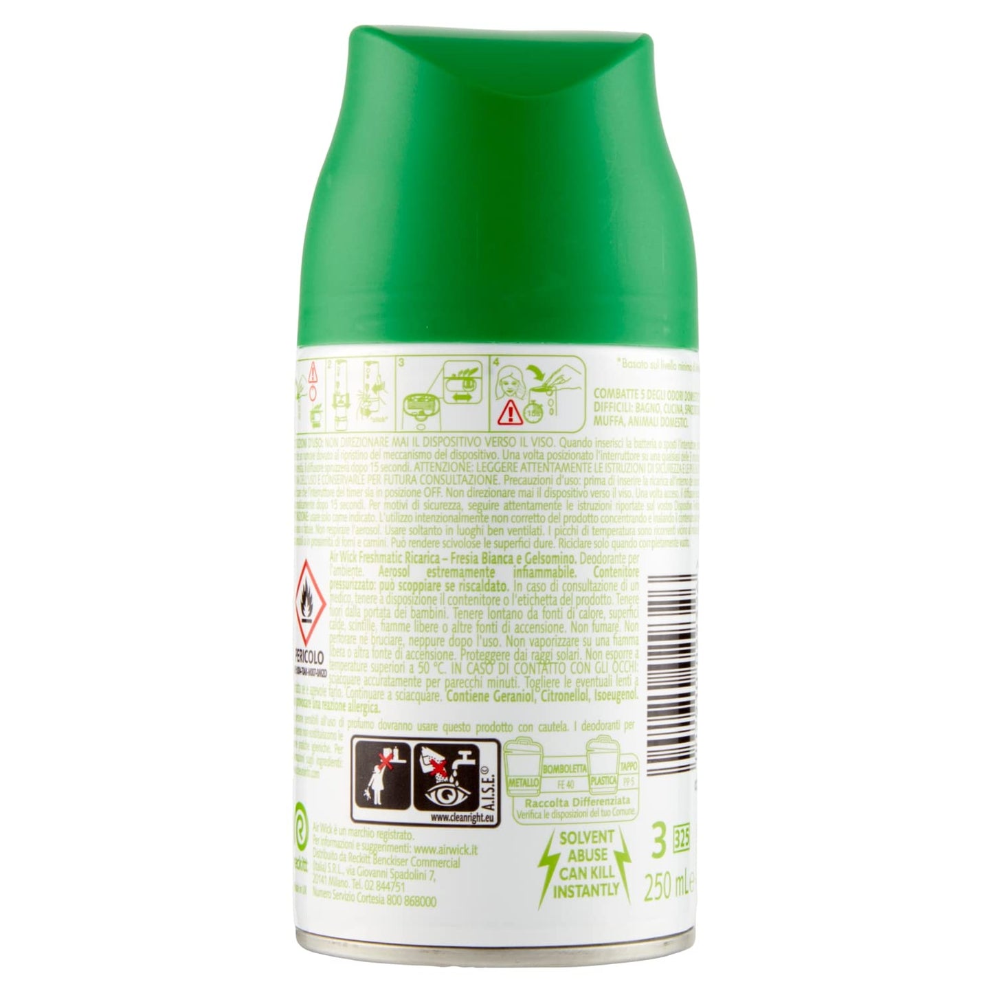 Airwick Freshmatic Ricarica Fresia Bianca e Gelsomino Profumatore per Ambiente, 250ml