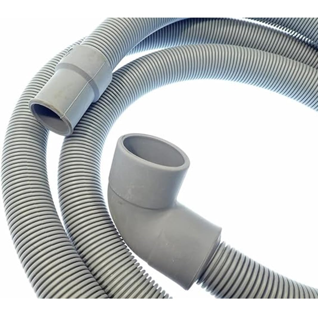 CG94 - Tubo Scarico Lavatrice Universale Con Pipa. Ø21-29mm, 90°. Lunghezza: 350Cm.