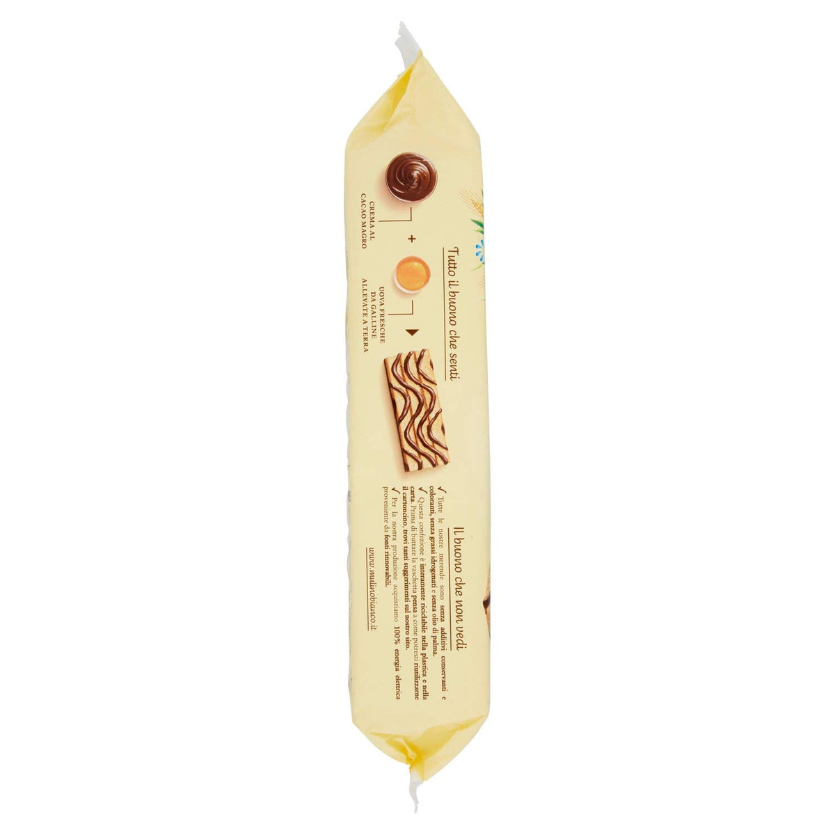 Mulino Bianco Tegolini con Crema al Cacao Magro, 10 Merendine, 350g