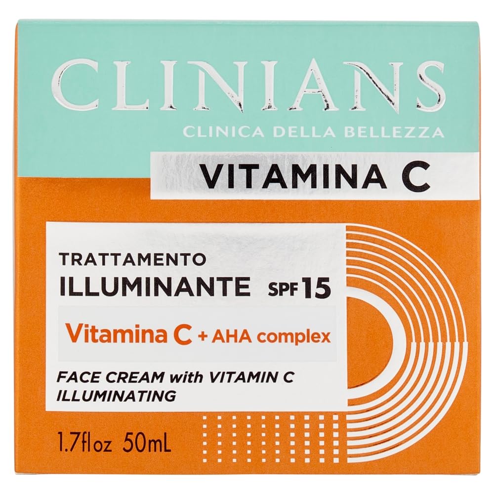 CLINIANS | Crema Viso Illuminante Vitamina C, Energizzante, Dermatologicamente Testato, Made in Italy, 50 ml