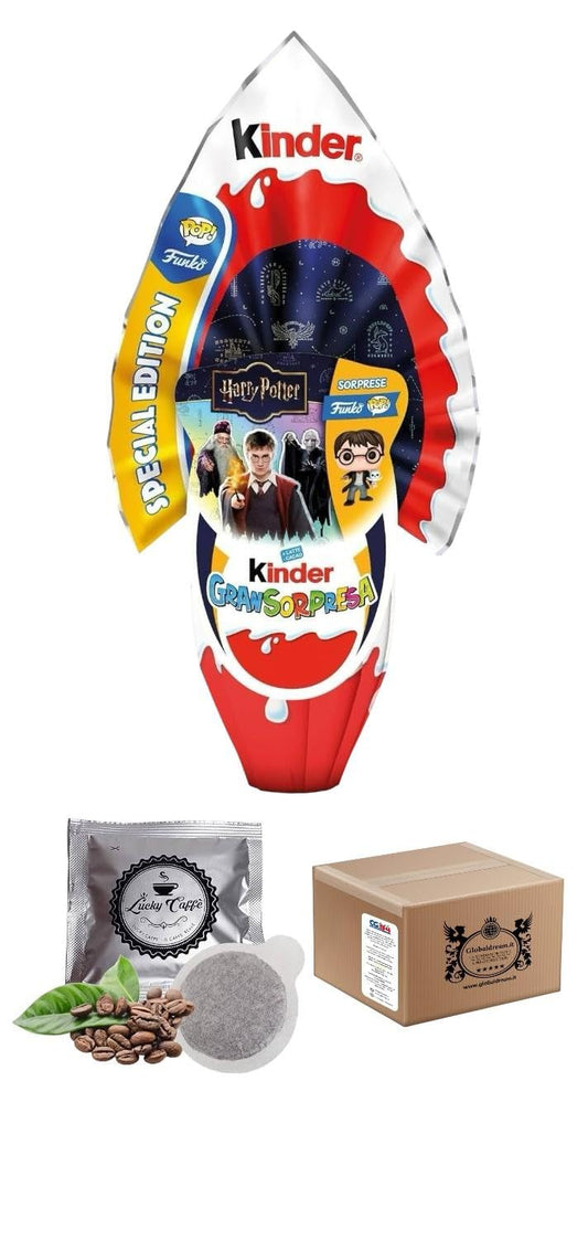 CG94! BOX GRANSORPRESA Maxi Harry Potterx uovo 2025 peso 220 gr + 2 CIALDE LUCKY CAFFE' OMAGGIO