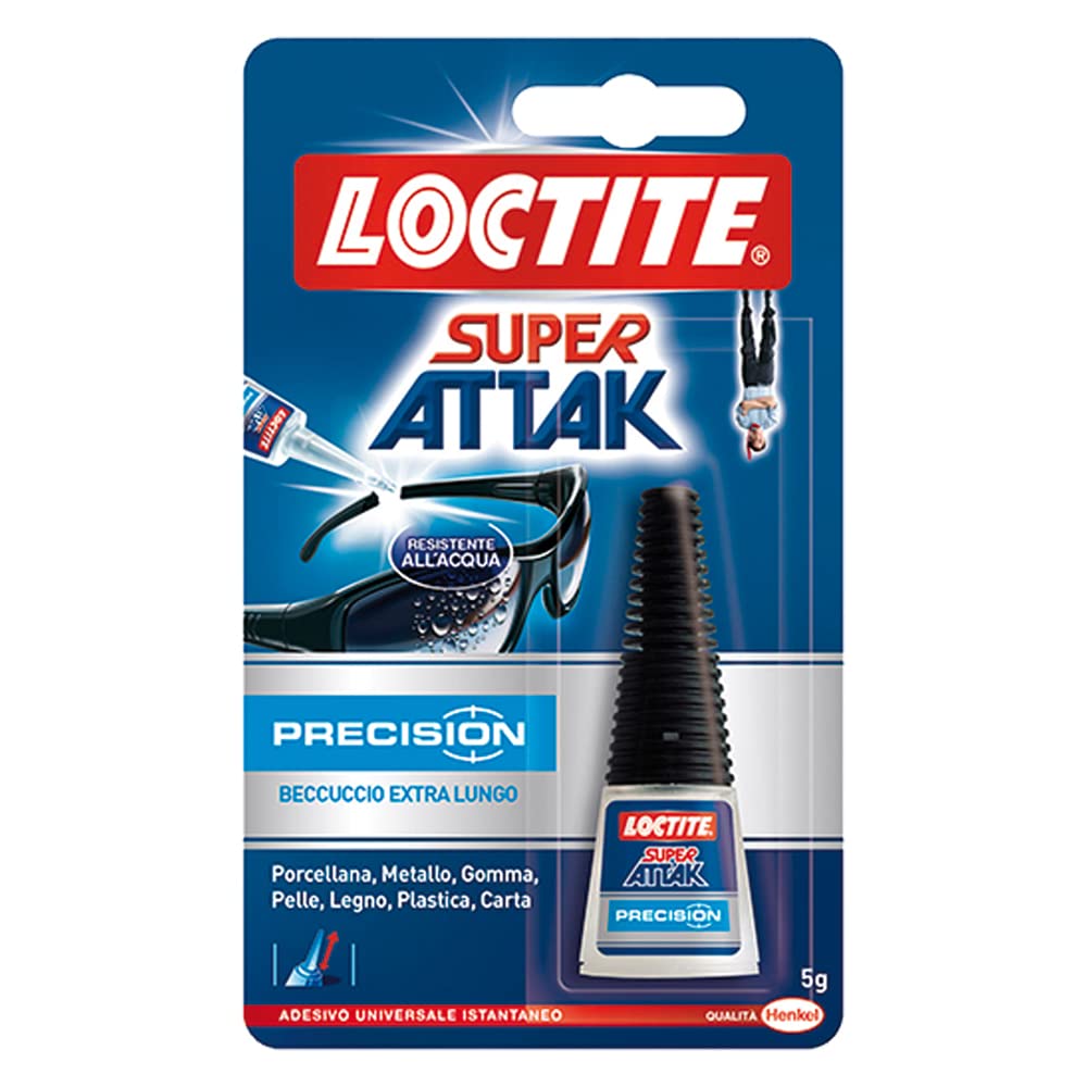 Super Attak 'Original' Adesivo Universale Istantaneo. Ideale Per Incollare Ceramica, Legno, Metallo, Pelle, Cuoio, Gomma, Carta E Plastica.