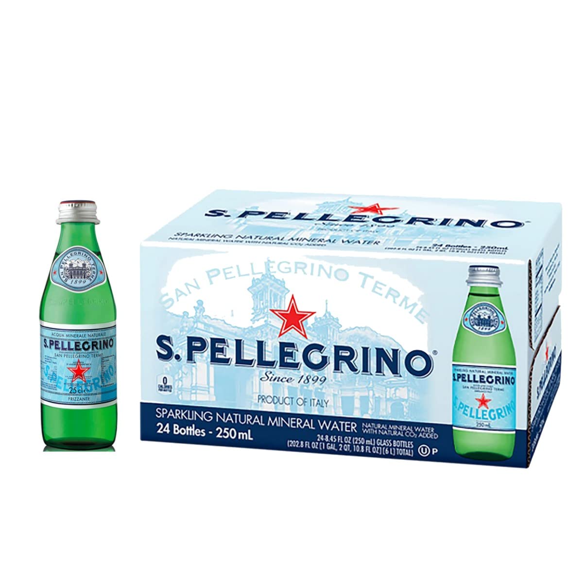 ACQUA SAN PELLEGRINO Frizzante 25 cl. vetro a perdere - Scatole da 24 bottiglie