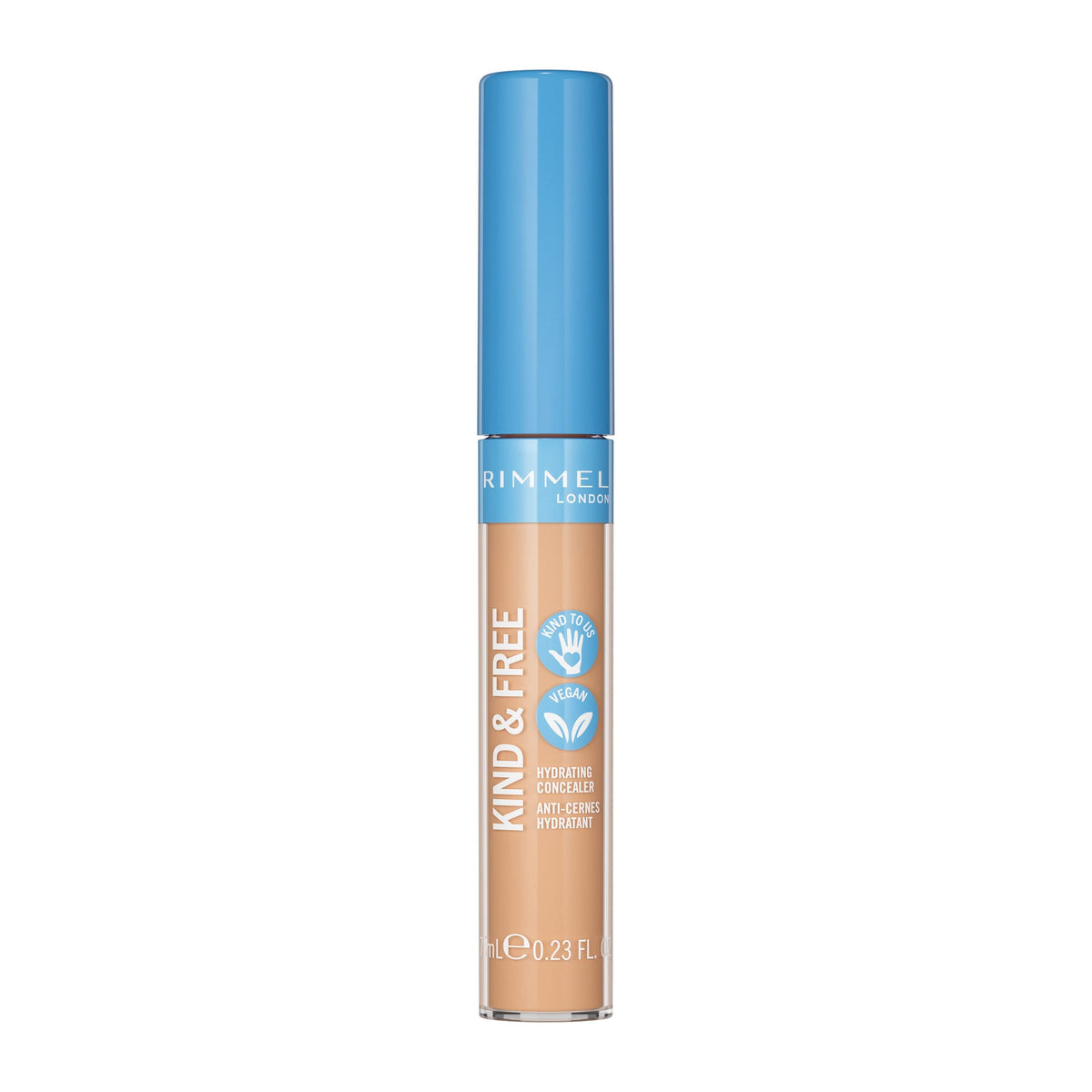 Rimmel London, Correttore Liquido Idratante KIND & FREE, a Lunga Durata, con Vitamine E, B5 e Aloe Vera, Cruelty-Free e Vegano, Tonalità 30 Medium, 7 ml