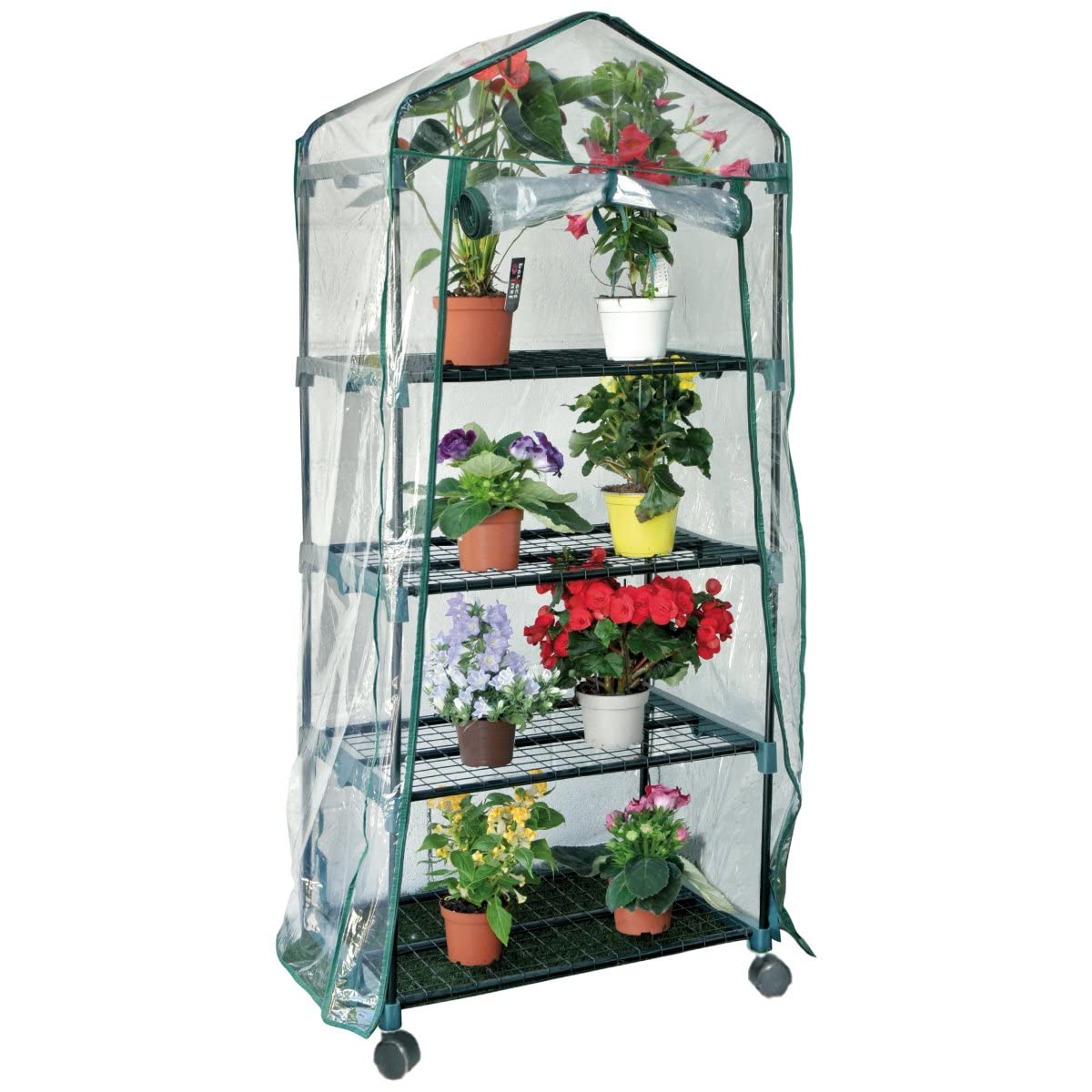 Mondo Verde Serra Rapida Maxy con Ruote - 70 x 50 x 160 cm, Trasparente, PVC, Roll Up