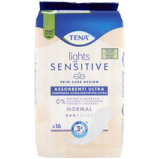 Tena Lady Lights Sensitive Assorbenti Ultra Normal, 16 Pezzi