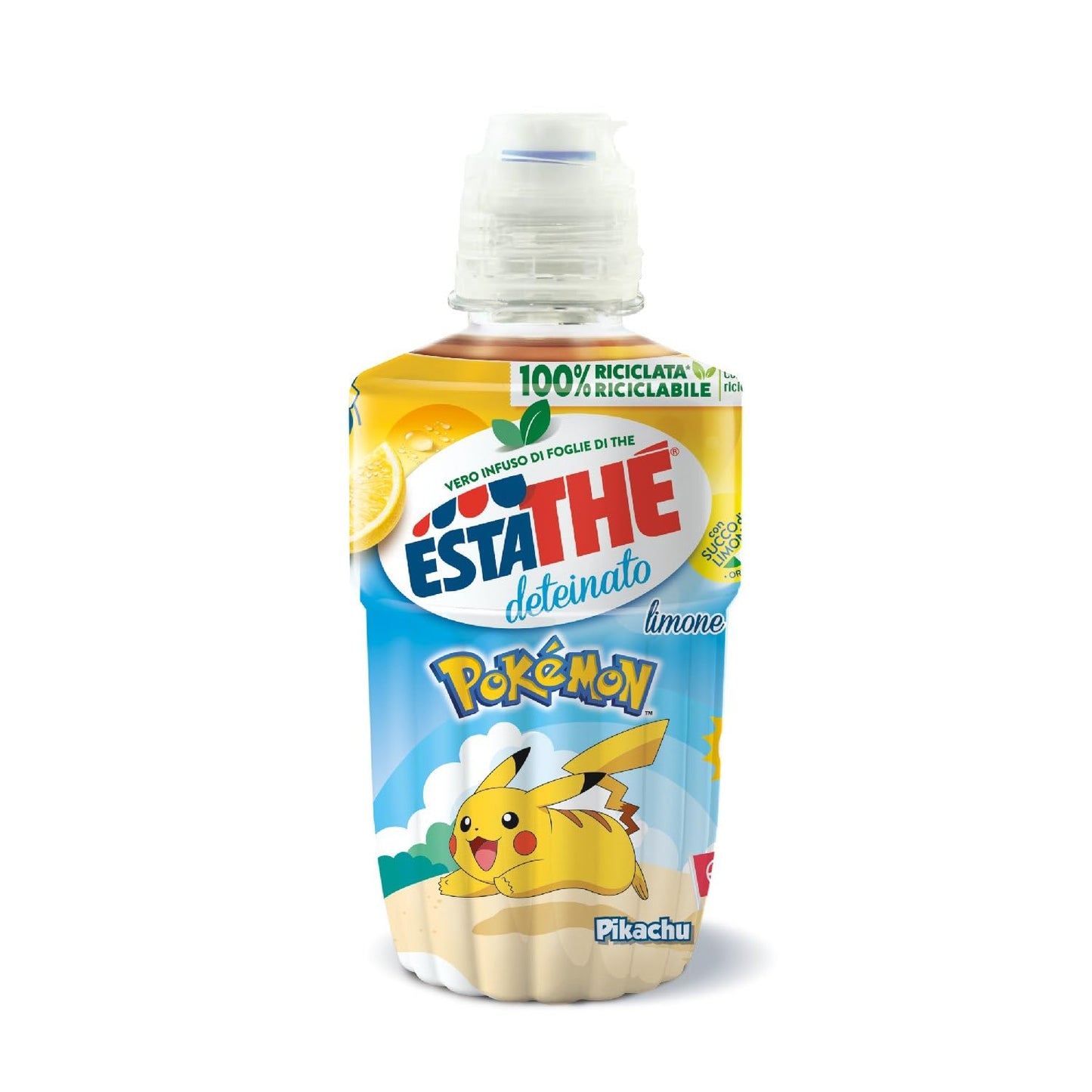 Estathé Deteinato Limone - The Freddo Deteinato con Vero Infuso di Foglie di The e Succo di Limone, Bevanda Analcolica Senza Glutine, 12 Bottiglie da 250 ml