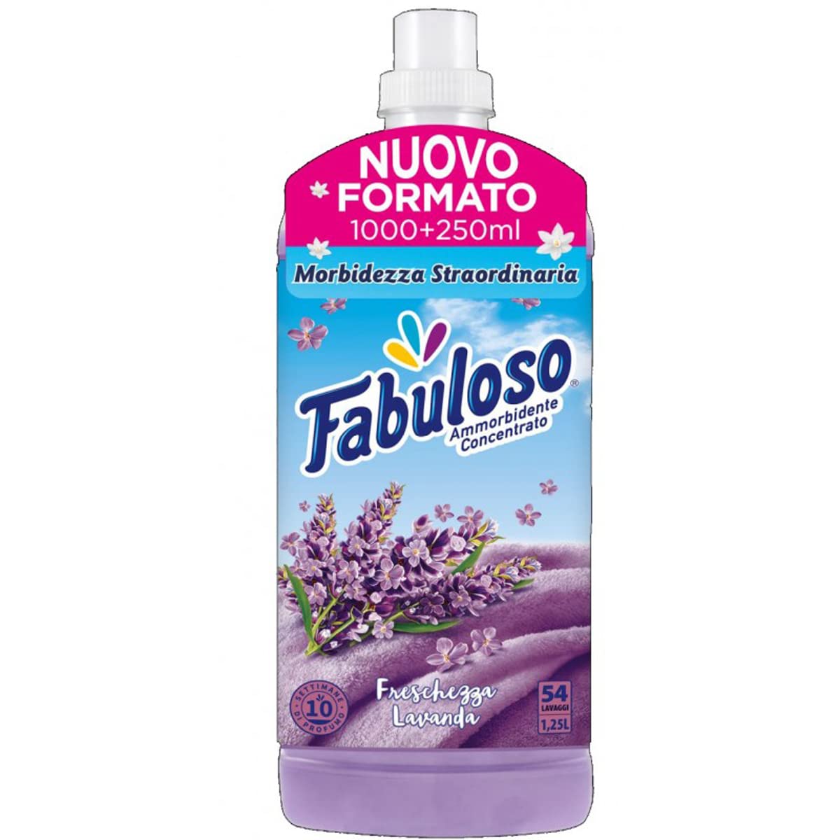 Fabuloso Ammorbidente Concentrato, Morbidezza Straordinaria, Freschezza Lavanda, 1,250 Lt