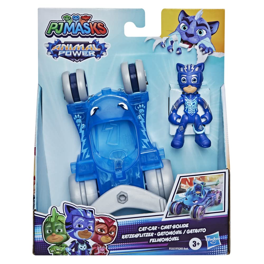 PJ Masks Yoyo Animale Power, Gatto-Bolide, Veicolo e Personaggio articolato, Giocattolo prescolare per Bambini a partire dai 3 anni F5337, Multicolore