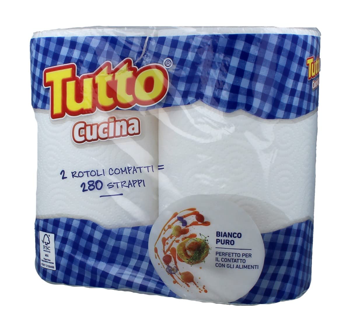 Tutto Asciugatutto Cucina 280 Strappi, 2 Rotoli