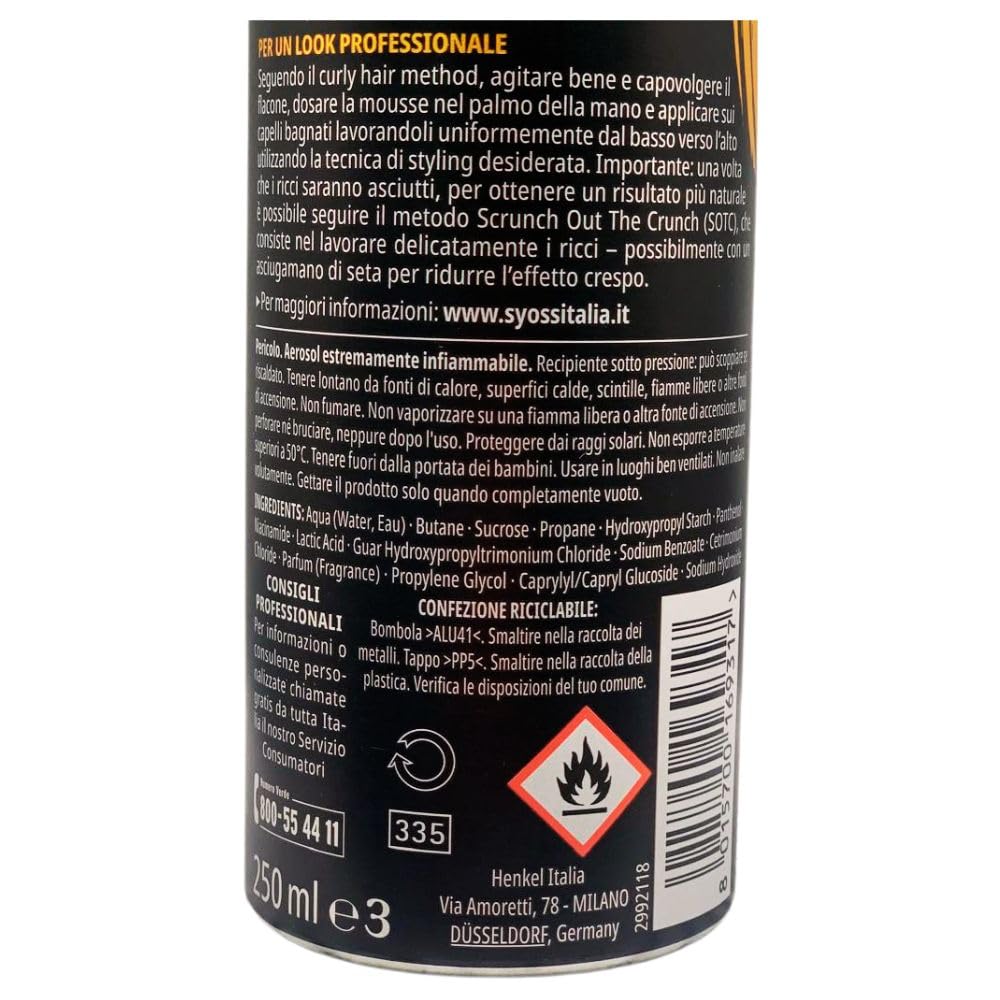 Mousse Modella Ricci Curl con Complesso Vitaminico che Rinforza la Struttura del Capello, 3in1 Styling, Protezione, Definizione 250ml